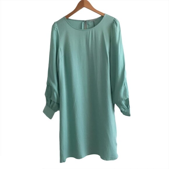 Minimum Women’s Long Sleeve Midi Dress Aqua Haze Euro 36/ US small NWT - Picture 1 of 15